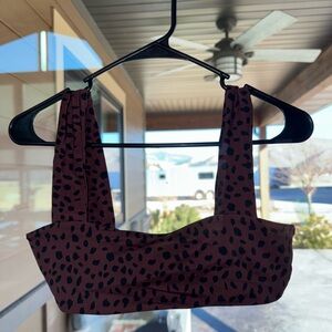 PacSun Maroon and Black Leopard Print Top